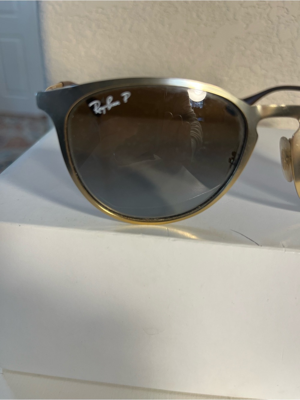 Ray-Ban Women's Two-Tone Black and Gold Sunglasses with Brown Gradient Lenses - Picture 4 of 6